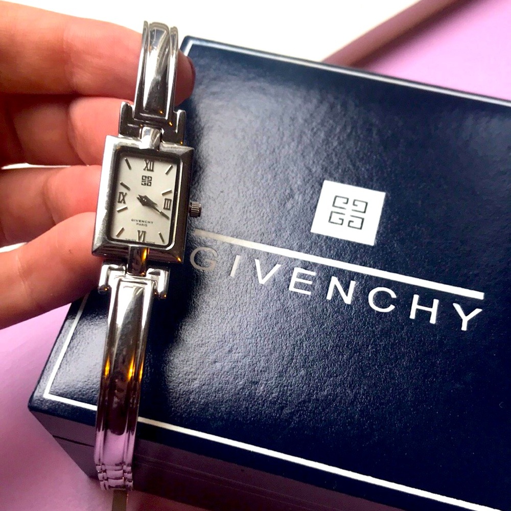 Authentic Givenchy stainless steel watch with Roman numerals